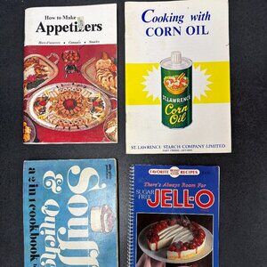 Set of 4 Vintage Cookbooks Various Titles & Ages